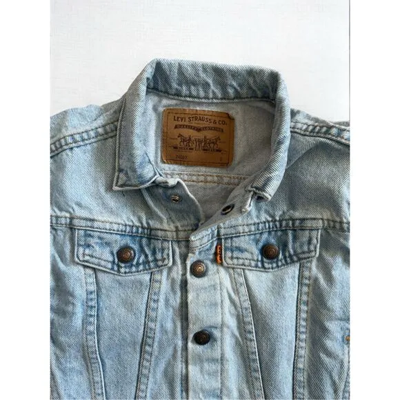 Vintage Levi Strauss -  Kids Unisex Levis Orange Tag, Snap Denim Trucker Roper J
