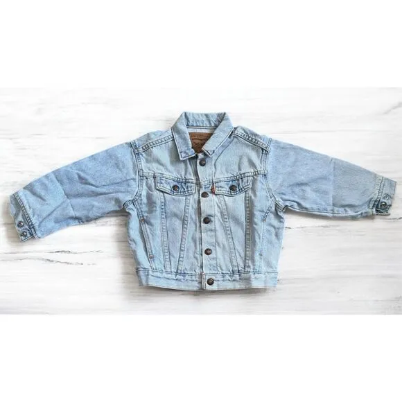 Vintage Levi Strauss -  Kids Unisex Levis Orange Tag, Snap Denim Trucker Roper J