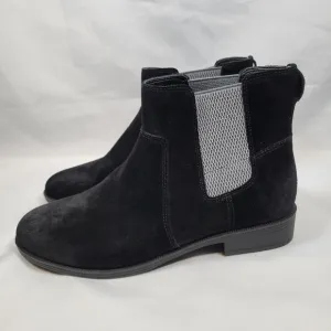Vionic Alana Ankle Boots Women's 6.5 Black Suede Comfort Pull On Booties *Read*