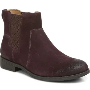 Vionic Alana Womens 8 Chocolate Suede Plum‎ Arch Support Ankle Boots New