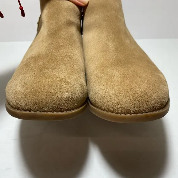 Vionic Ama Tan Suede Ankle Buckle Boots Booties Women’s Size 8