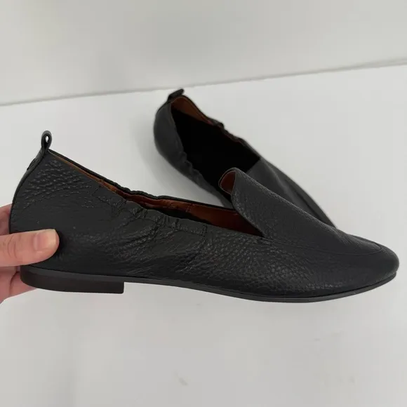 Vionic Amora Faux Fur Lining Leather Slip-on Loafer Flat Shoes in Black Size 11