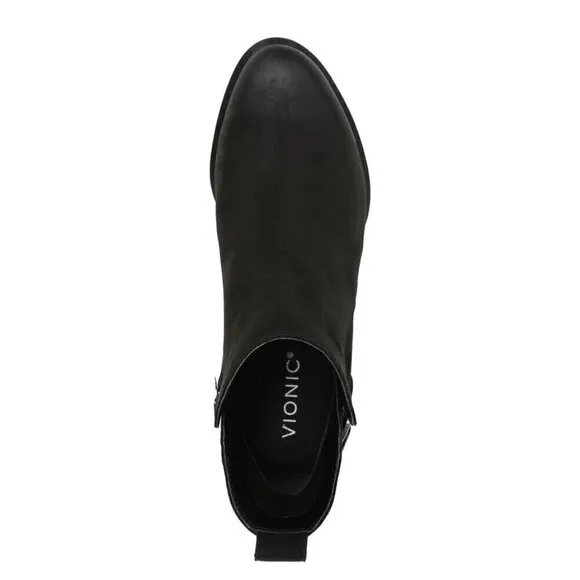 Vionic Ankle Boot Womens 9 Black Sienna Waterproof‎ NUBUCK  Arch Support New