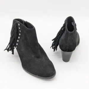 Vionic Black Studded Fringe Faros Ankle Boots 6