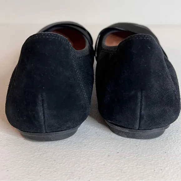 Vionic Black Suede Spark Maria Ballet Flat Shoes Orthotic Insole Womens Size 8.5