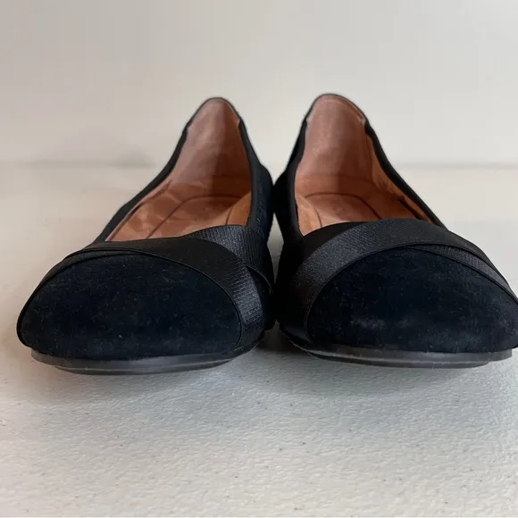 Vionic Black Suede Spark Maria Ballet Flat Shoes Orthotic Insole Womens Size 8.5