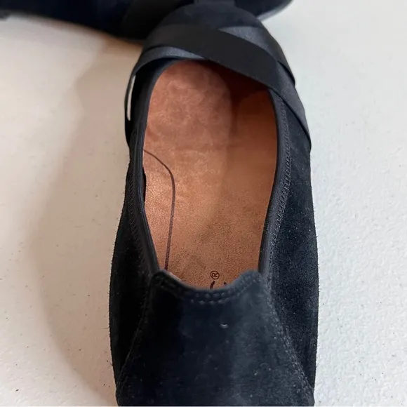 Vionic Black Suede Spark Maria Ballet Flat Shoes Orthotic Insole Womens Size 8.5