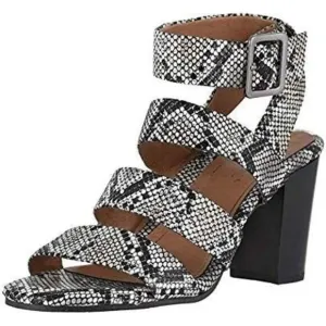 Vionic Blaire Leather Snake Print Block Heel Orthotic Comfort Sandal 10