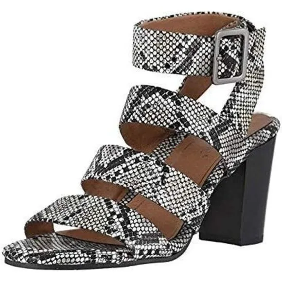 Vionic Blaire Leather Snake Print Block Heel Orthotic Comfort Sandal 10