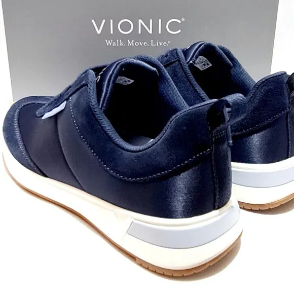 VIONIC BREILYN SNEAKER ORTHOTIC CASUAL SHOES NAVY BLUE SUEDE AND NYLON