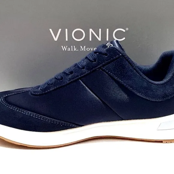 VIONIC BREILYN SNEAKER ORTHOTIC CASUAL SHOES NAVY BLUE SUEDE AND NYLON