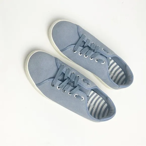VIONIC Brinley Dusty Blue Suede Orthotic Lace Up Low Top Sneakers, Size 9