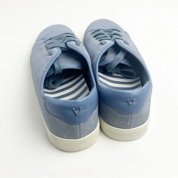 VIONIC Brinley Dusty Blue Suede Orthotic Lace Up Low Top Sneakers, Size 9