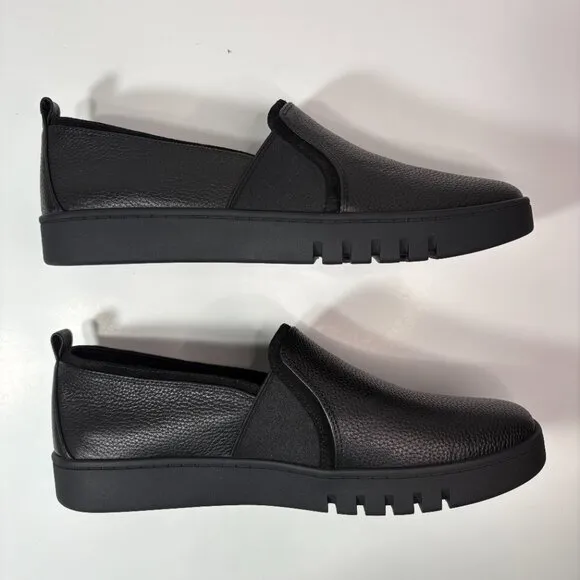 Vionic Cambria Womens Slip On Flat Loafer 9W Black Leather Comfort Shoe Office