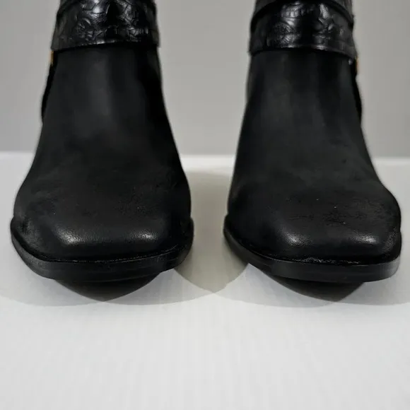 Vionic Carnelia Mid Calf Boot Water Repellent Black Leather Orthotic Shoe Size 7