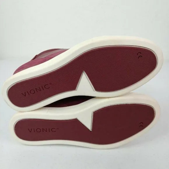 VIONIC Emery Hidden Heel Wedge Slip-On Leather Sneaker Women's Size 9.5 M