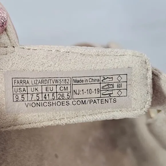 Vionic Farra Lizard Women's Sandals Pale Pink Size 9. 5