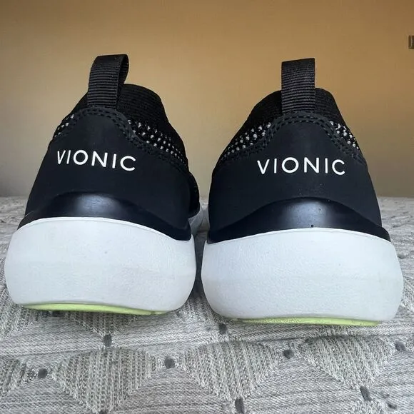 Vionic Kallie Black Stretch Knit Fabric Sneaker Comfort Shoes Women’s 7