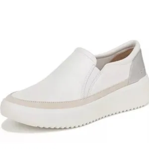 Vionic Kearny White Leather Sneaker Womens 11 Comfort Slip‎ On Shoe New
