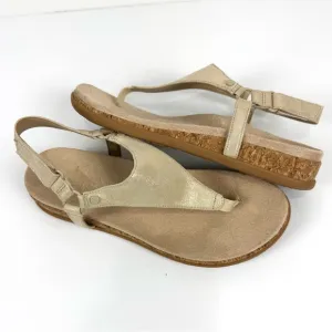 Vionic Kirra II Women's Sz 9 Wedge Sandals Comfort Shoes Tan Gold Metallic - NEW