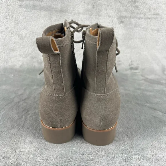 Vionic Lani II Lace-Up Boots Stone Suede - Size 7.5 - BD:08-2024 - Retail $170