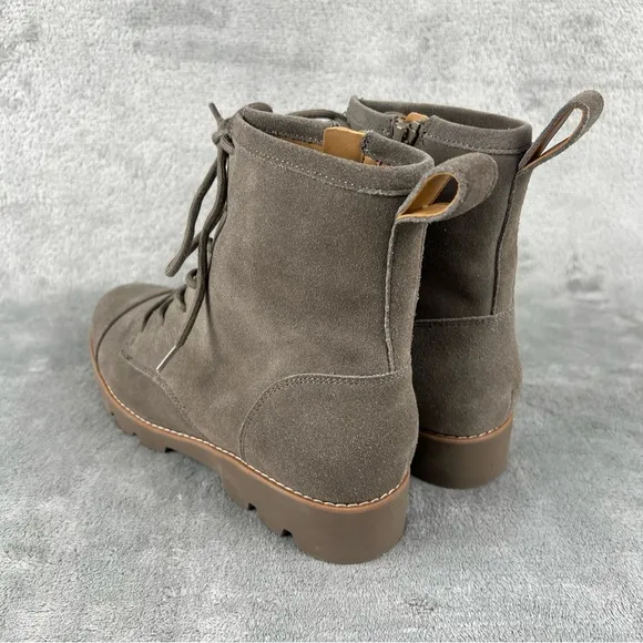 Vionic Lani II Lace-Up Boots Stone Suede - Size 7.5 - BD:08-2024 - Retail $170