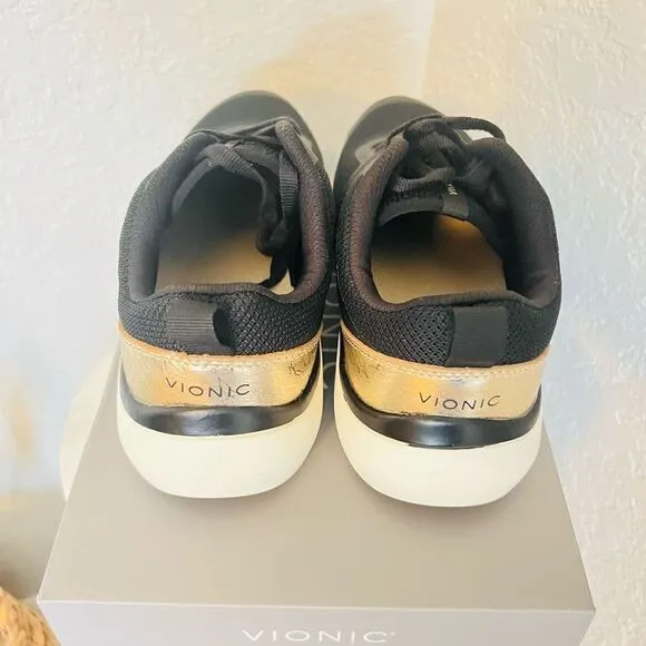 VIONIC Leyo Sneaker Orthotic Comfort Cushioned Tennis Shoes, Black, NWT