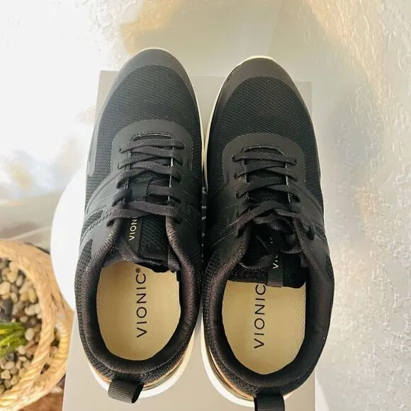 VIONIC Leyo Sneaker Orthotic Comfort Cushioned Tennis Shoes, Black, NWT