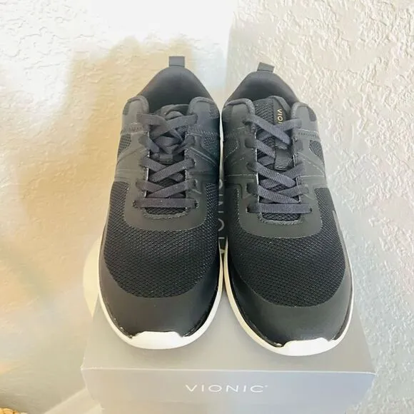 VIONIC Leyo Sneaker Orthotic Comfort Cushioned Tennis Shoes, Black, NWT