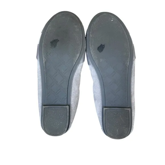 Vionic Maria Light Gray Suede Criss Cross Ribbon Ballet Flats Women's Size 8W