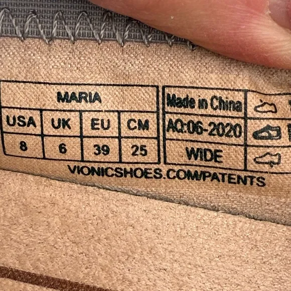 Vionic Maria Light Gray Suede Criss Cross Ribbon Ballet Flats Women's Size 8W