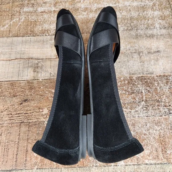 Vionic Maria Women's Sz 9.5 Wide Black Slip On Orthotic Insole Ballet Flat Shoes