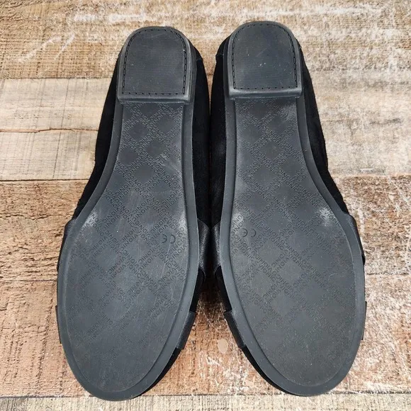 Vionic Maria Women's Sz 9.5 Wide Black Slip On Orthotic Insole Ballet Flat Shoes