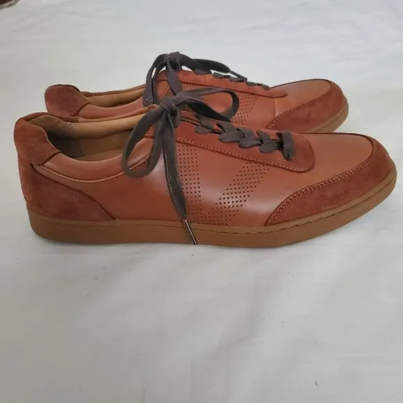 Vionic Men's Mott Brok Leather Orthotic Arch Support Walking Shoes Dark Brown 10