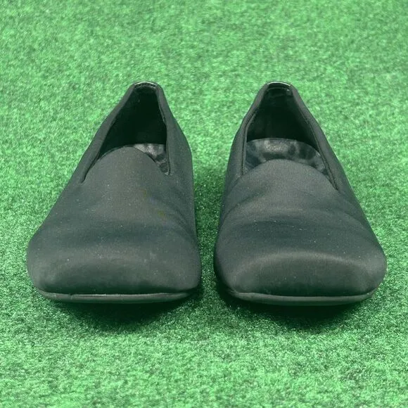 Vionic Powell Demi Wedge Loafer Black Orthaheel Slip on Shoes Womens 10 Low Heel