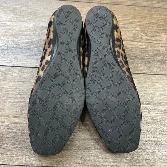 VIONIC Powell Demi Wedge‎ Tan Leopard Comfort Orthotic Slip-on Shoes Women's 9