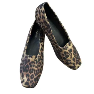 VIONIC Powell Demi Wedge‎ Tan Leopard Comfort Orthotic Slip-on Shoes Women's 9