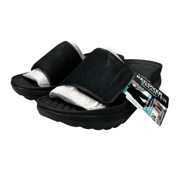 Vionic Rejuvenate Black Recovery Sandals Women's Size 8 - 9