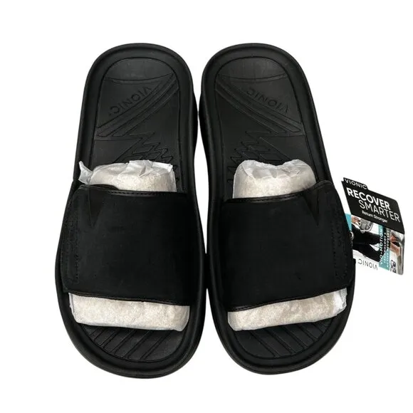 Vionic Rejuvenate Black Recovery Sandals Women's Size 8 - 9