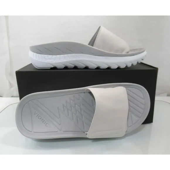 Vionic Rejuvenate Recovery Slide Sandal White Vapor Size Men's 9.5 Women's 11