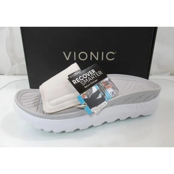 Vionic Rejuvenate Recovery Slide Sandal White Vapor Size Men's 9.5 Women's 11