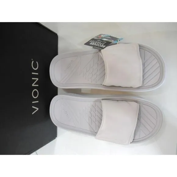 Vionic Rejuvenate Recovery Slide Sandal White Vapor Size Men's 9.5 Women's 11