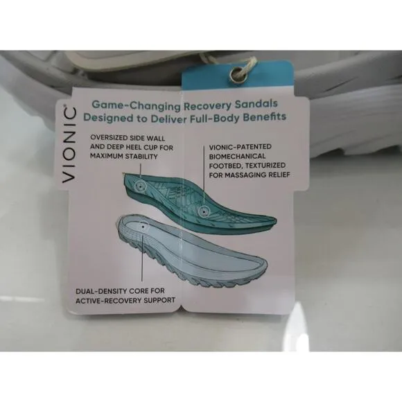 Vionic Rejuvenate Recovery Slide Sandal White Vapor Size Men's 9.5 Women's 11