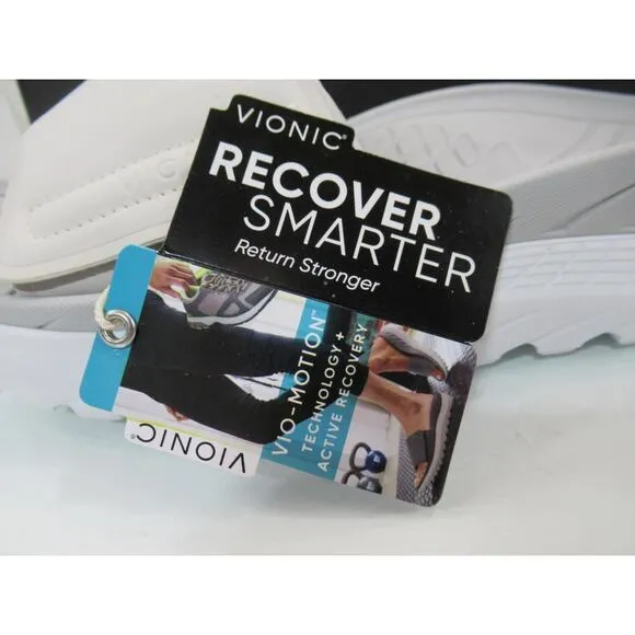 Vionic Rejuvenate Recovery Slide Sandal White Vapor Size Men's 9.5 Women's 11