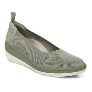 Vionic Shoes Womens 10 Jacey Knit Slip-on Wedge Green Comfort Orthotic Support
