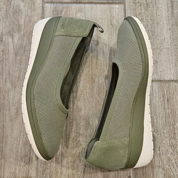 Vionic Shoes Womens 10 Jacey Knit Slip-on Wedge Green Comfort Orthotic Support