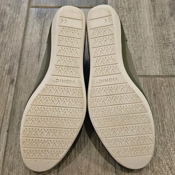 Vionic Shoes Womens 10 Jacey Knit Slip-on Wedge Green Comfort Orthotic Support