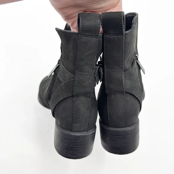 Vionic Sienna Chelsea Buckle Boots Waterproof Nubuck Zip Up Mid Bootie Size 8.5