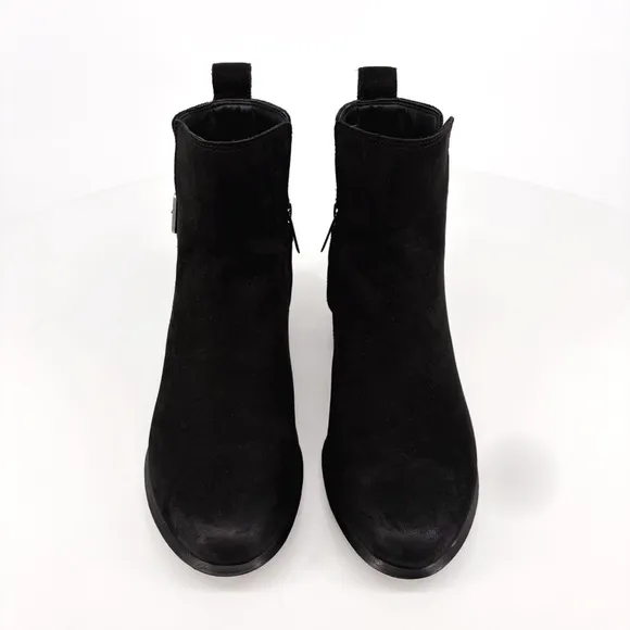VIONIC | Sienna Waterproof Nubuck Leather Moto Boots in Black | 7.5