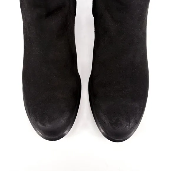 VIONIC | Sienna Waterproof Nubuck Leather Moto Boots in Black | 7.5